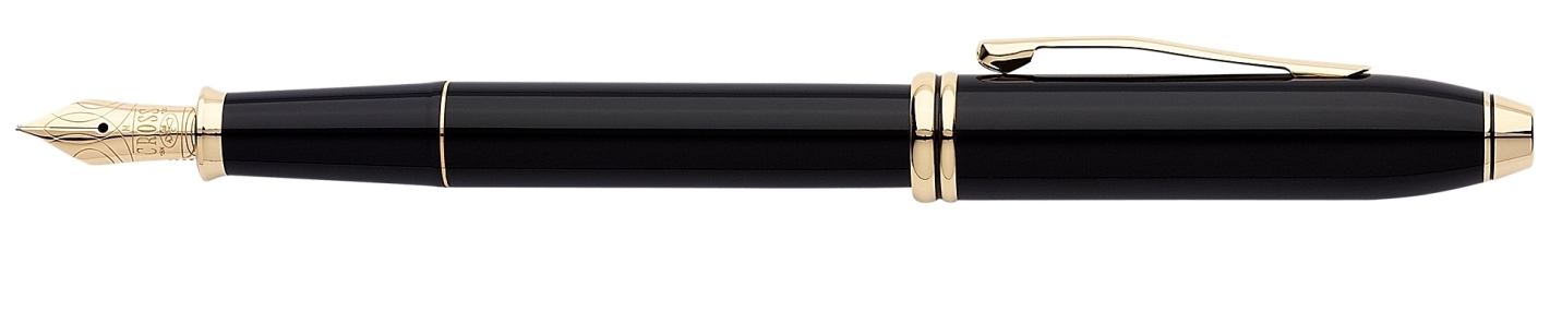 Cross Townsend Black Lacquer 23K Gold Trim Fountain Pen