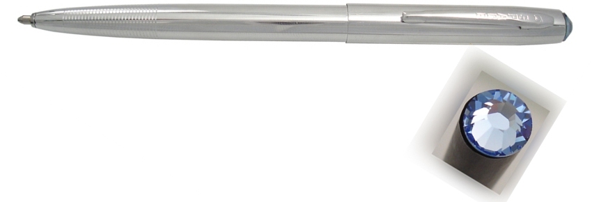 Fisher Space Pen Cap-O-Matic FM4CSW211 Chrome Light Sapphire Swarovski