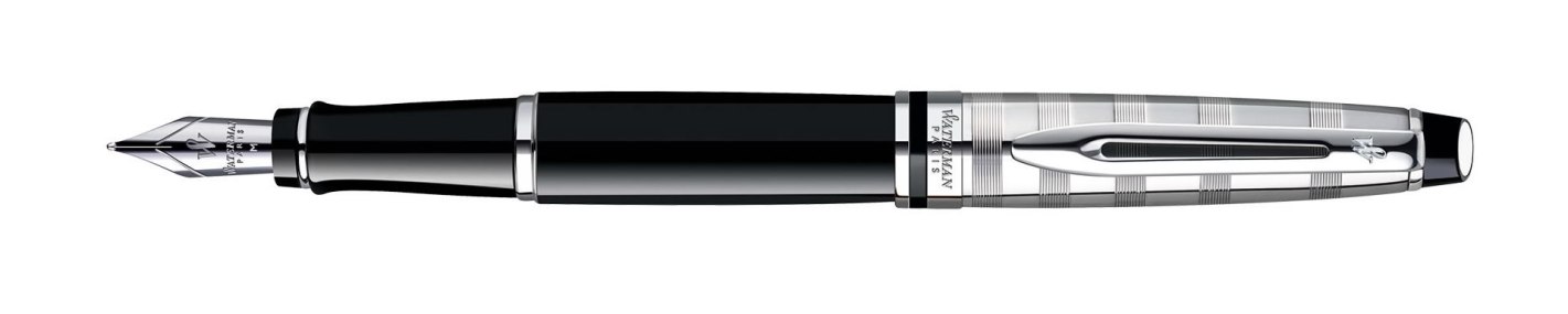 Waterman Expert Deluxe Black Chrome Fountain Pen