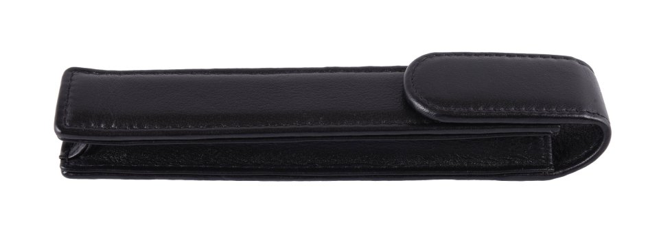 Stone Single Leather Pen Case Black