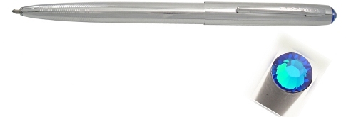 Fisher Space Pen Cap-O-Matic FM4CSW243 Chrome Capri Blue Swarovski