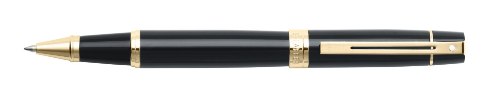Sheaffer 300 Glossy Black Gold Tone Trim  Rollerball Pen